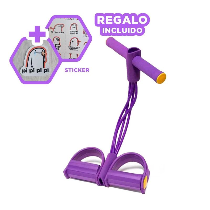 GENERICO - Liga Resistente para Gym en Morado Y+Regalo Stickers