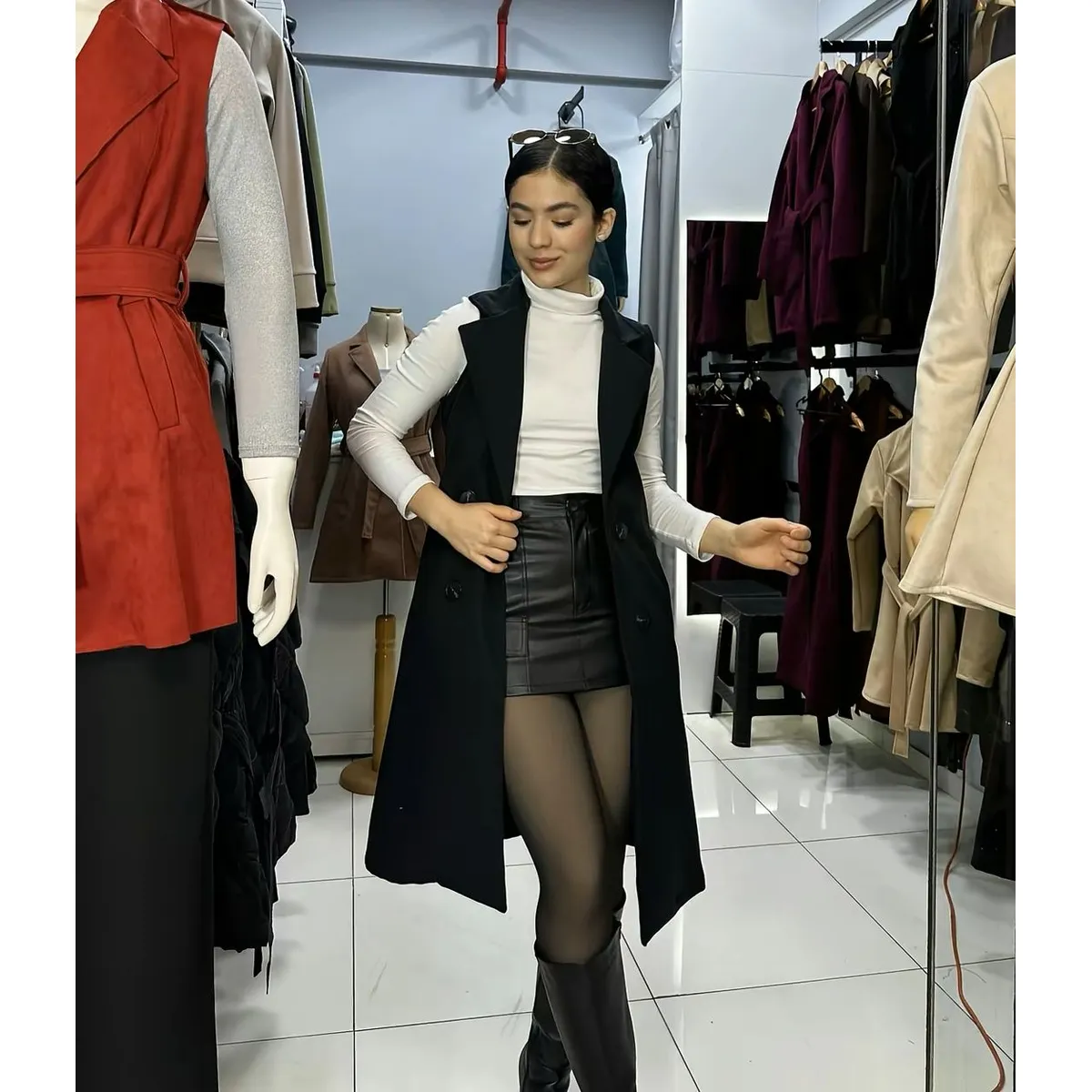 ALLEZ COLLECTION - Maxichaleco Camila - largo -  abrigador