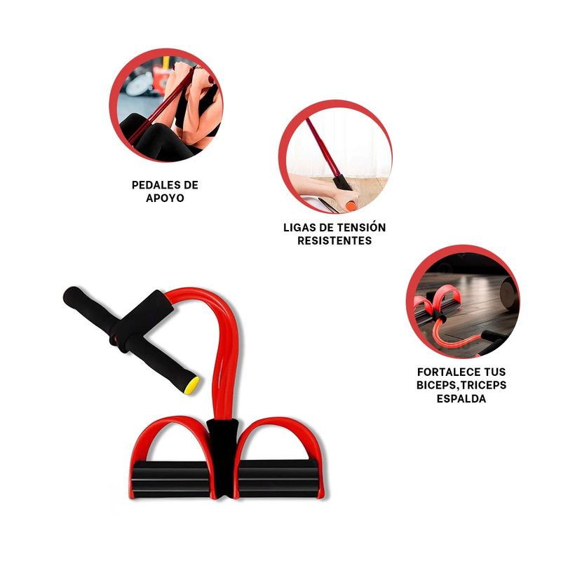 GENERICO - Pack4 Liga Flexible de Abdomen RojoNe Y+Banderitas Adhesivas