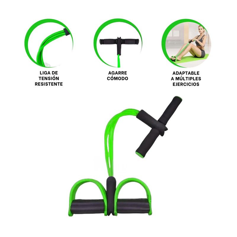 GENERICO - Pack2 Liga para Pilates VerdeNe Y+Banderitas Adhesivas