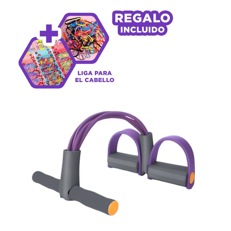 GENERICO - Banda Portable con Pedal en Morado y Plomo Y+Ligas de Regalo