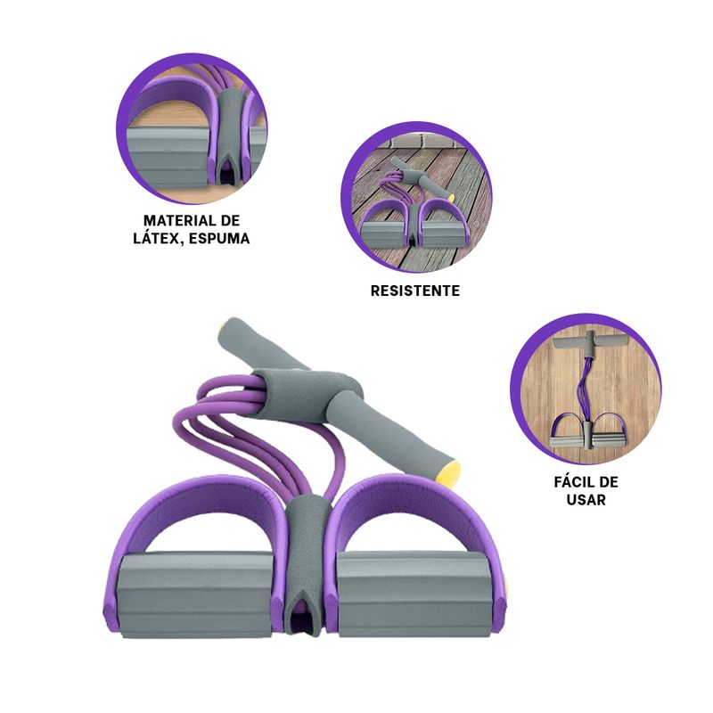 GENERICO - Pack12 Liga de Gym Portable en Color Morado y Plomo
