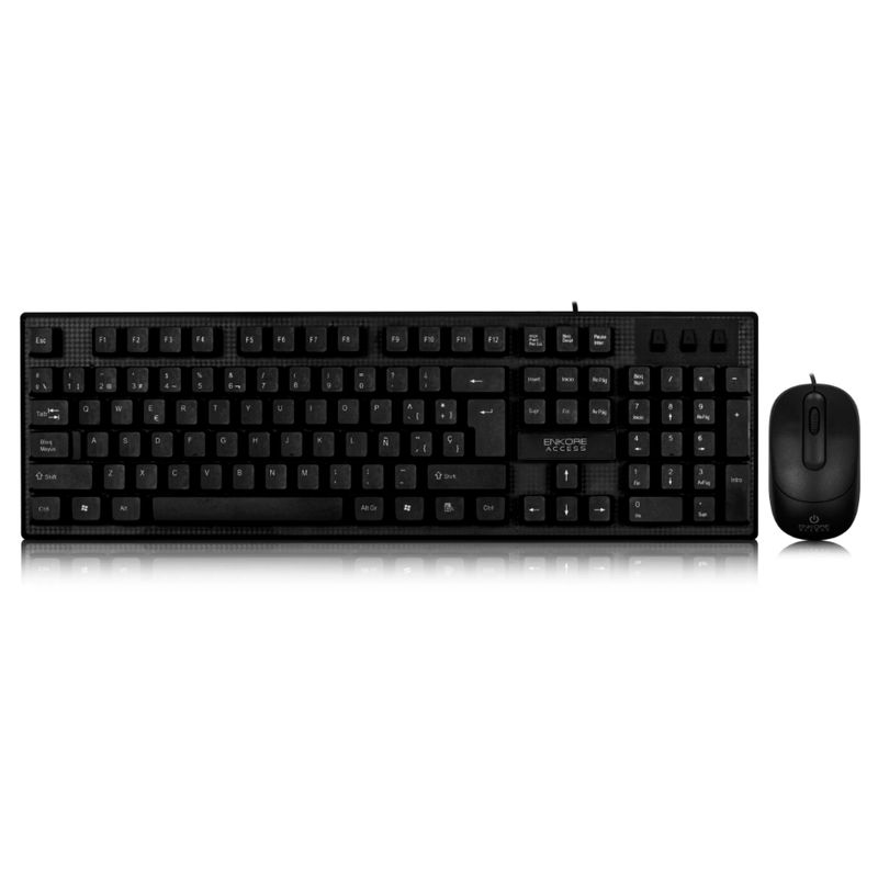 ENKORE - Teclado y Mouse con cable USB color negro Enkore ACCESS ENT508