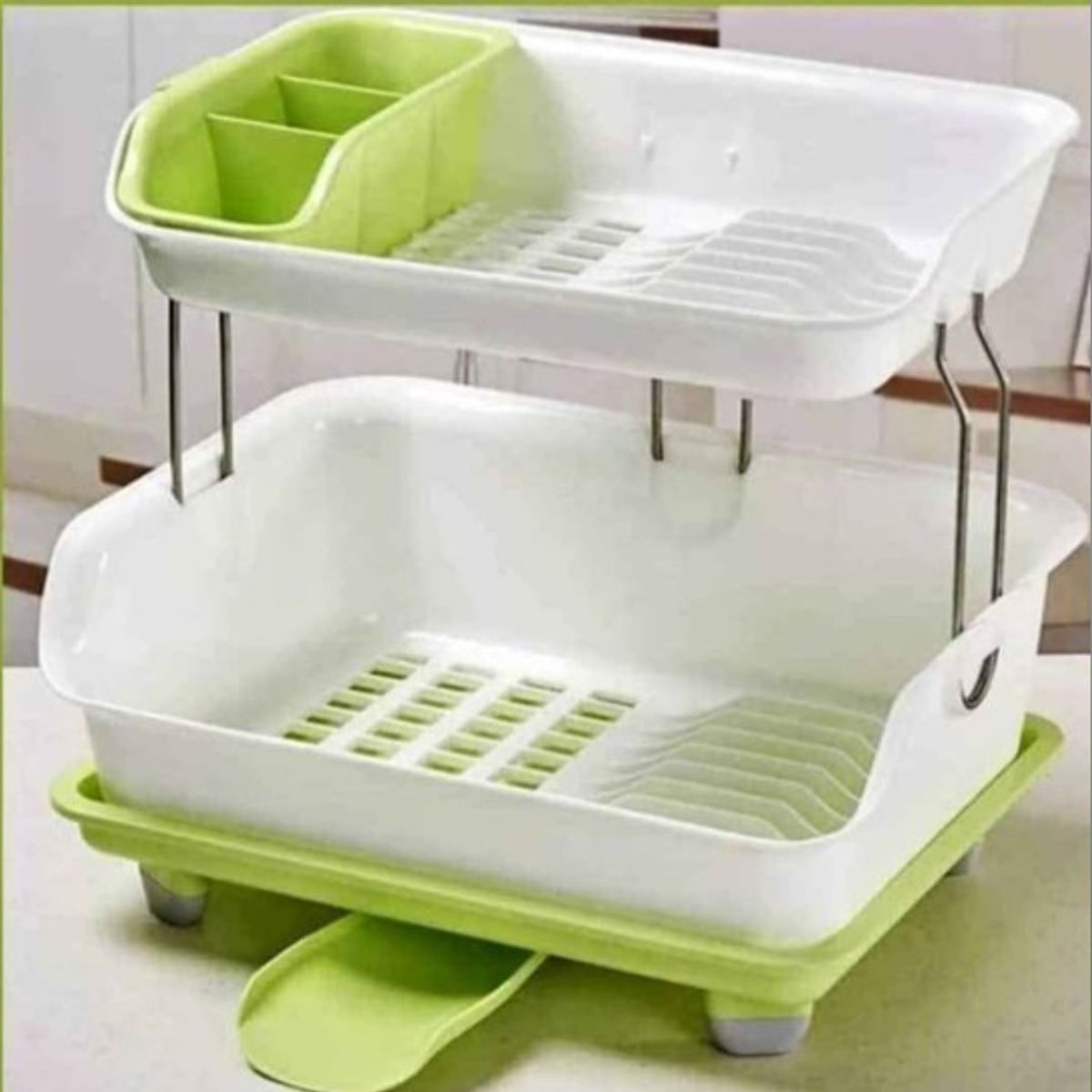 GENERICO - Escurridor  Platos 2 Niveles + Cesto de Frutas Triangular