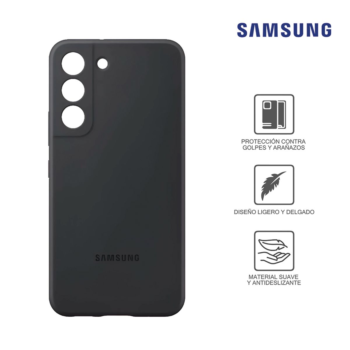 SAMSUNG - Case Samsung Clear Silicone Cover Ef-Ps901Tbegww Para Galaxy S22 Negro