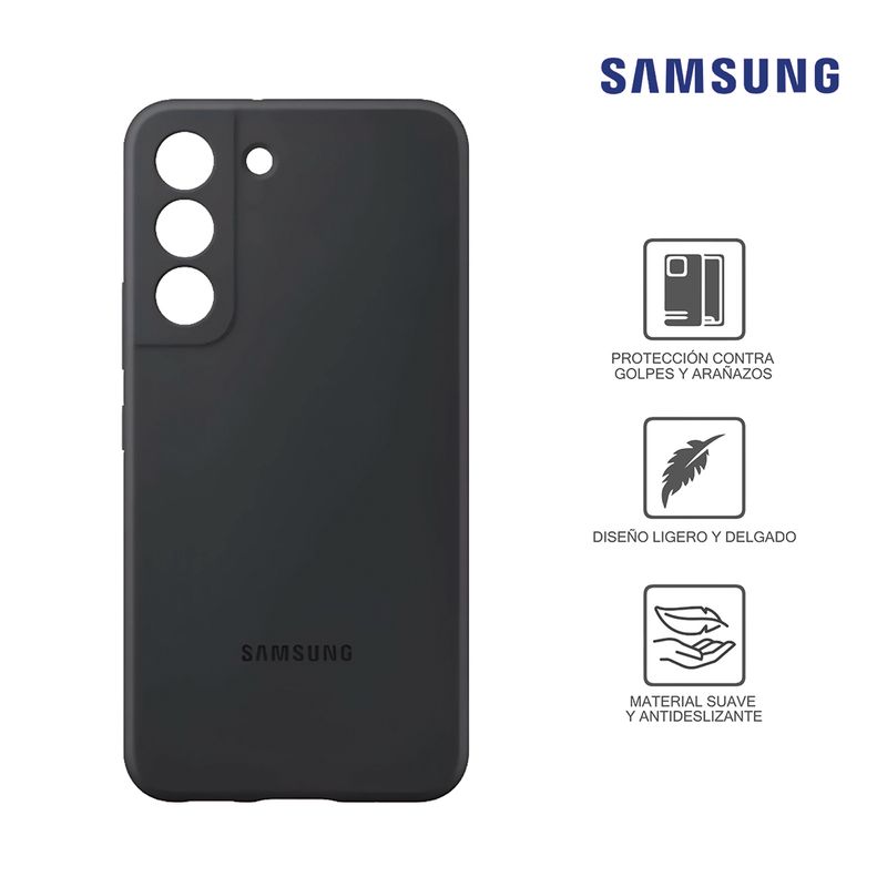 SAMSUNG - Case Samsung Clear Silicone Cover Ef-Ps901Tbegww Para Galaxy S22 Negro