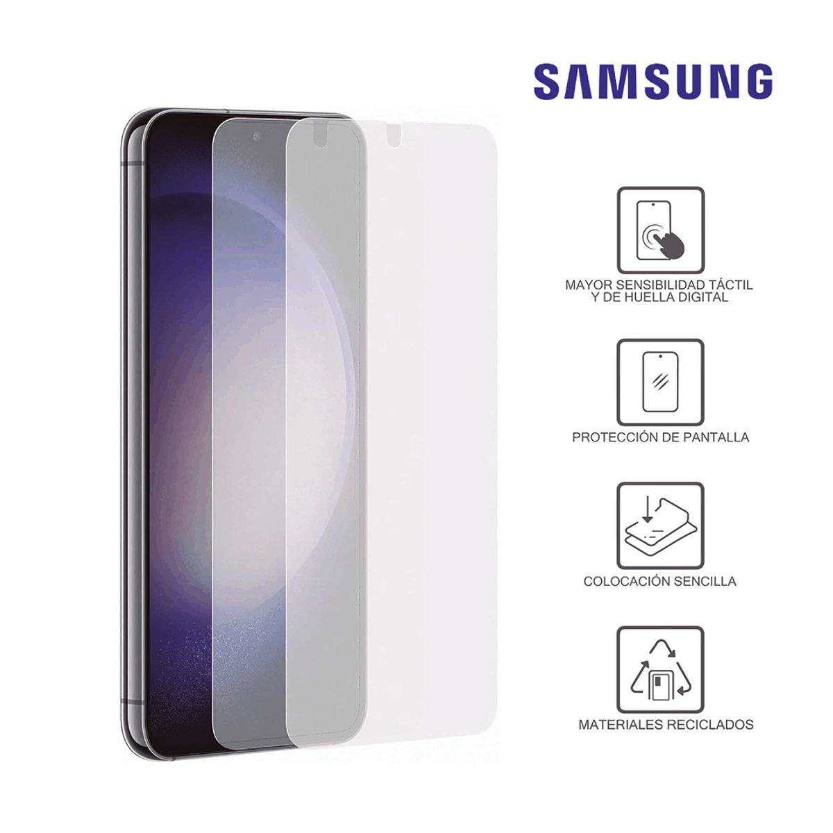 SAMSUNG - Protector De Pantalla Samsung Para Galaxy S23 Transparente Ef-Us911Ctegww