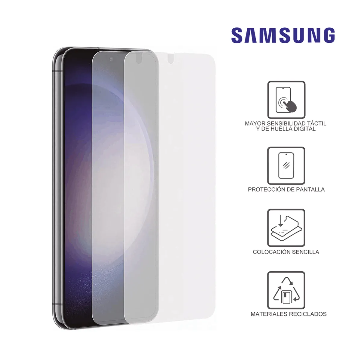 SAMSUNG - Protector De Pantalla Samsung Para Galaxy S23 Transparente Ef-Us911Ctegww