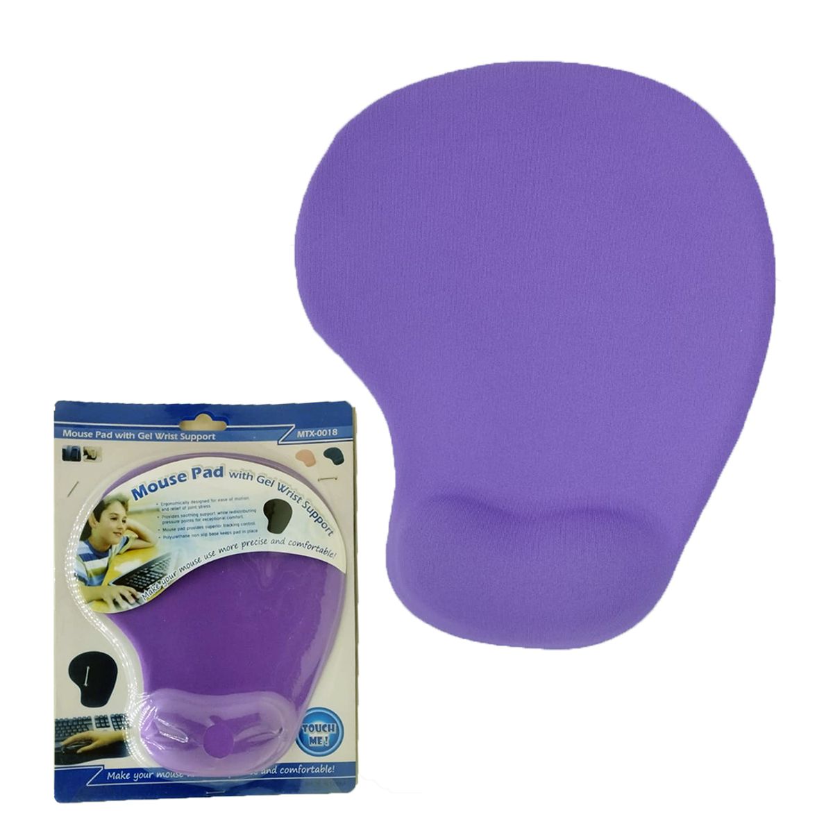 GENERICO - PAD MOUSE CON REPOSA MUÑECA GEL MORADO