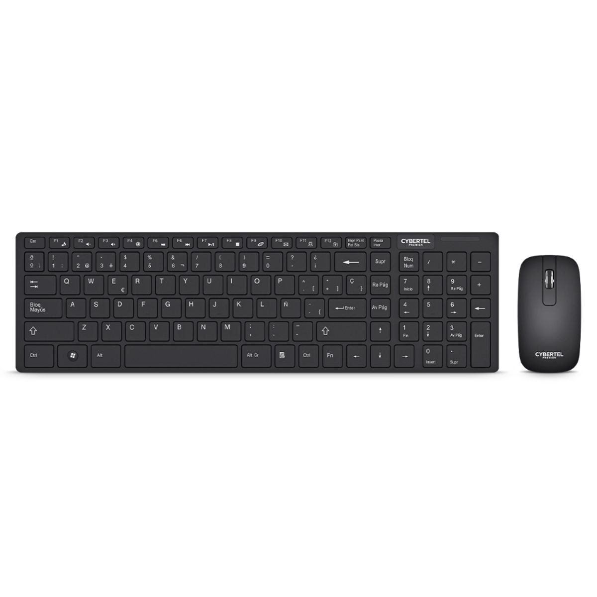 CYBERTEL - Teclado y Mouse inalámbrico color negro Cybertel PREMIER WT802