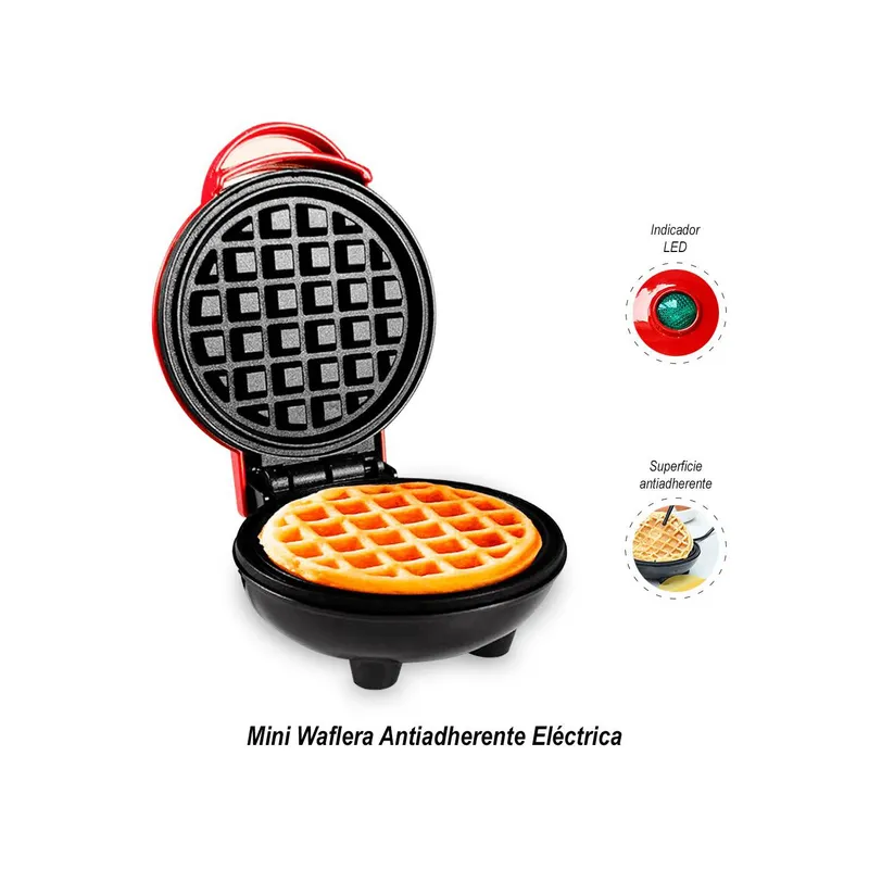 GENERICO - Mini Waflera Antiadherente Eléctrica