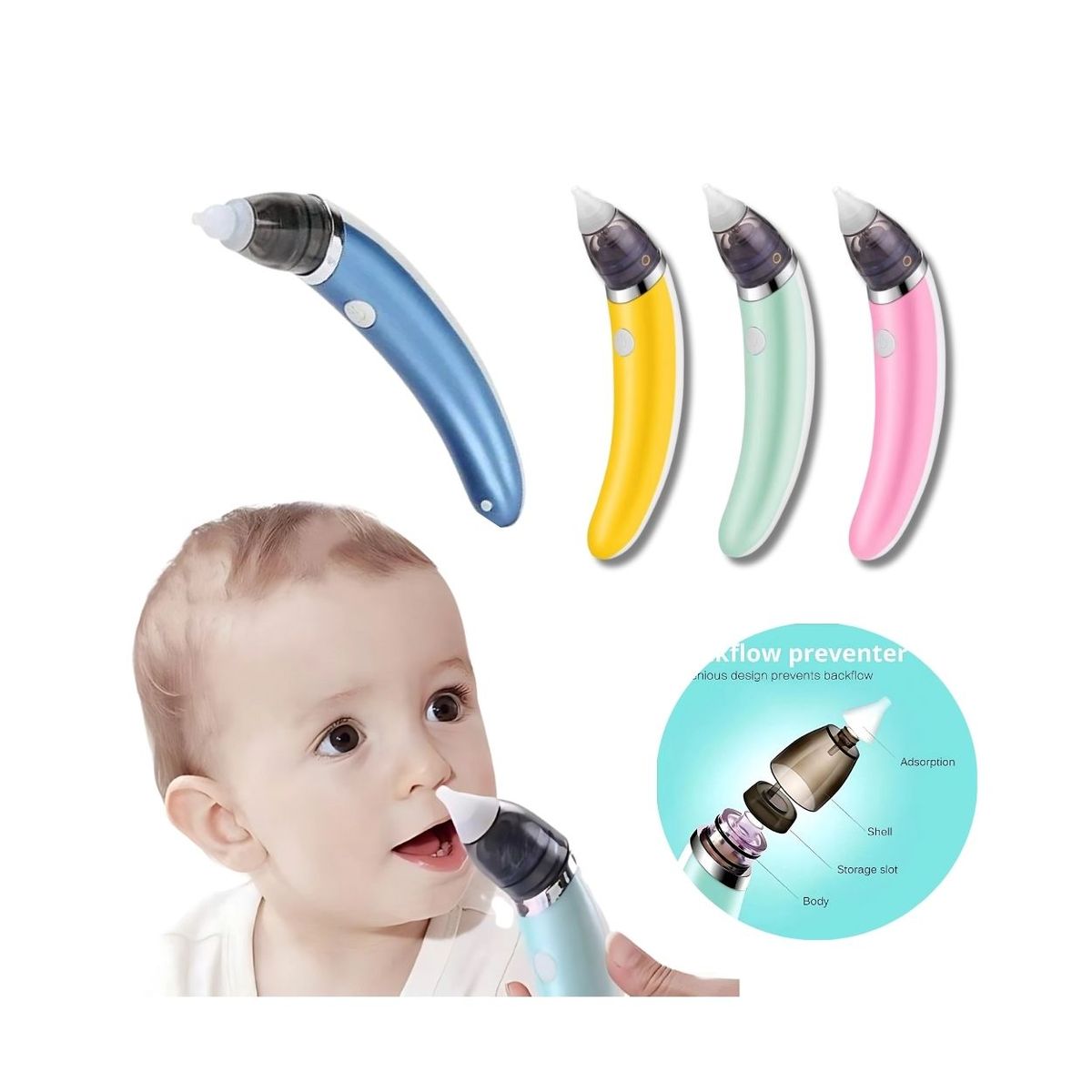 GENERICO - Aspirador Nasal Eléctrico Portátil para Bebé