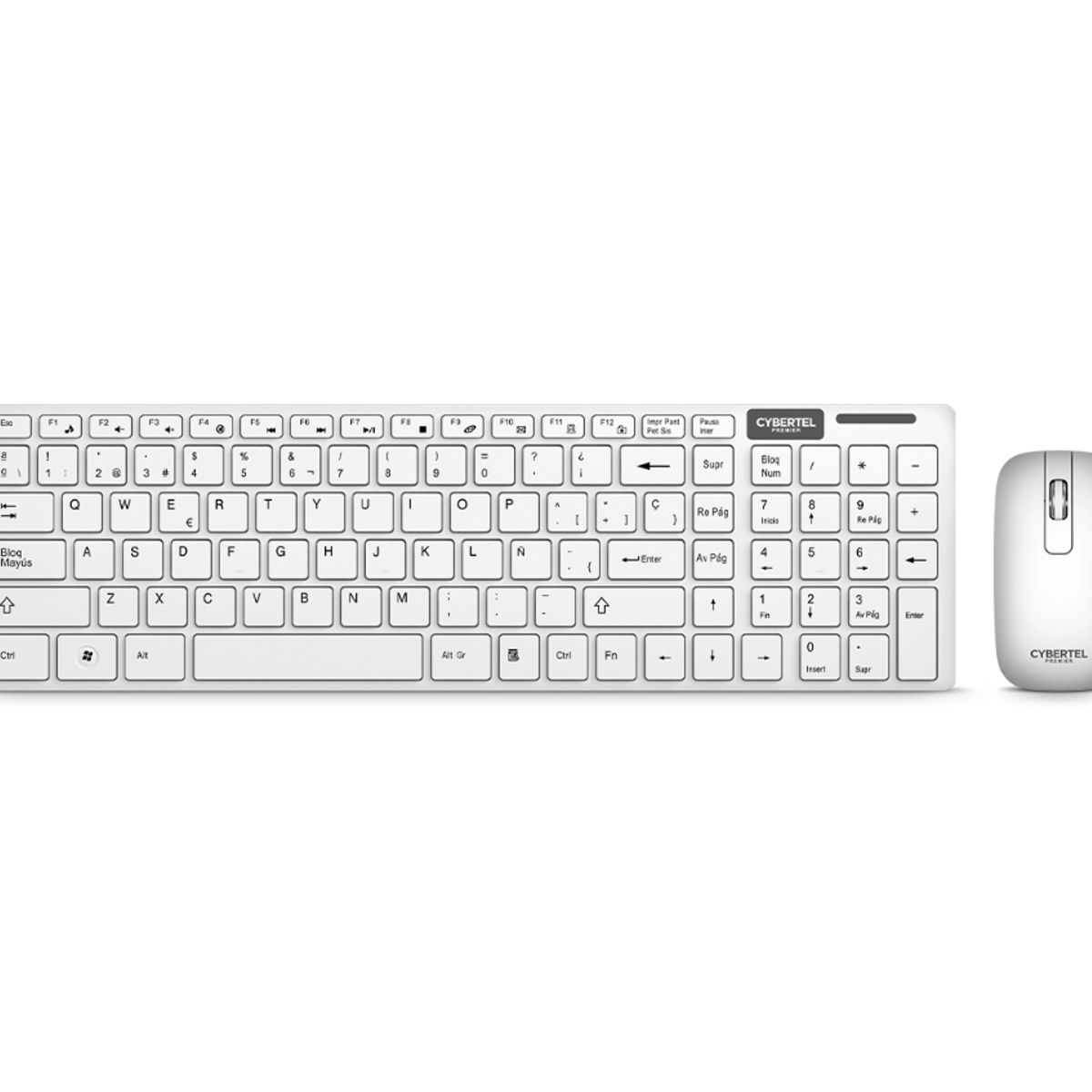 CYBERTEL - Teclado y Mouse inalámbrico color Blanco Cybertel PREMIER CYB WT802W