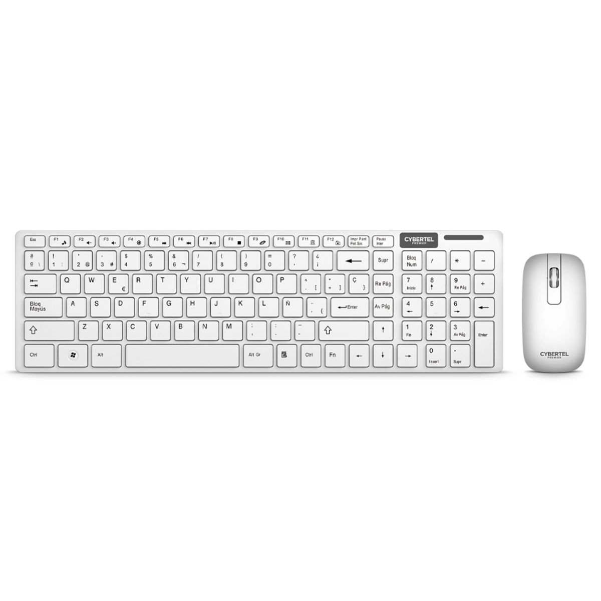 CYBERTEL - Teclado y Mouse inalámbrico color Blanco Cybertel PREMIER CYB WT802W