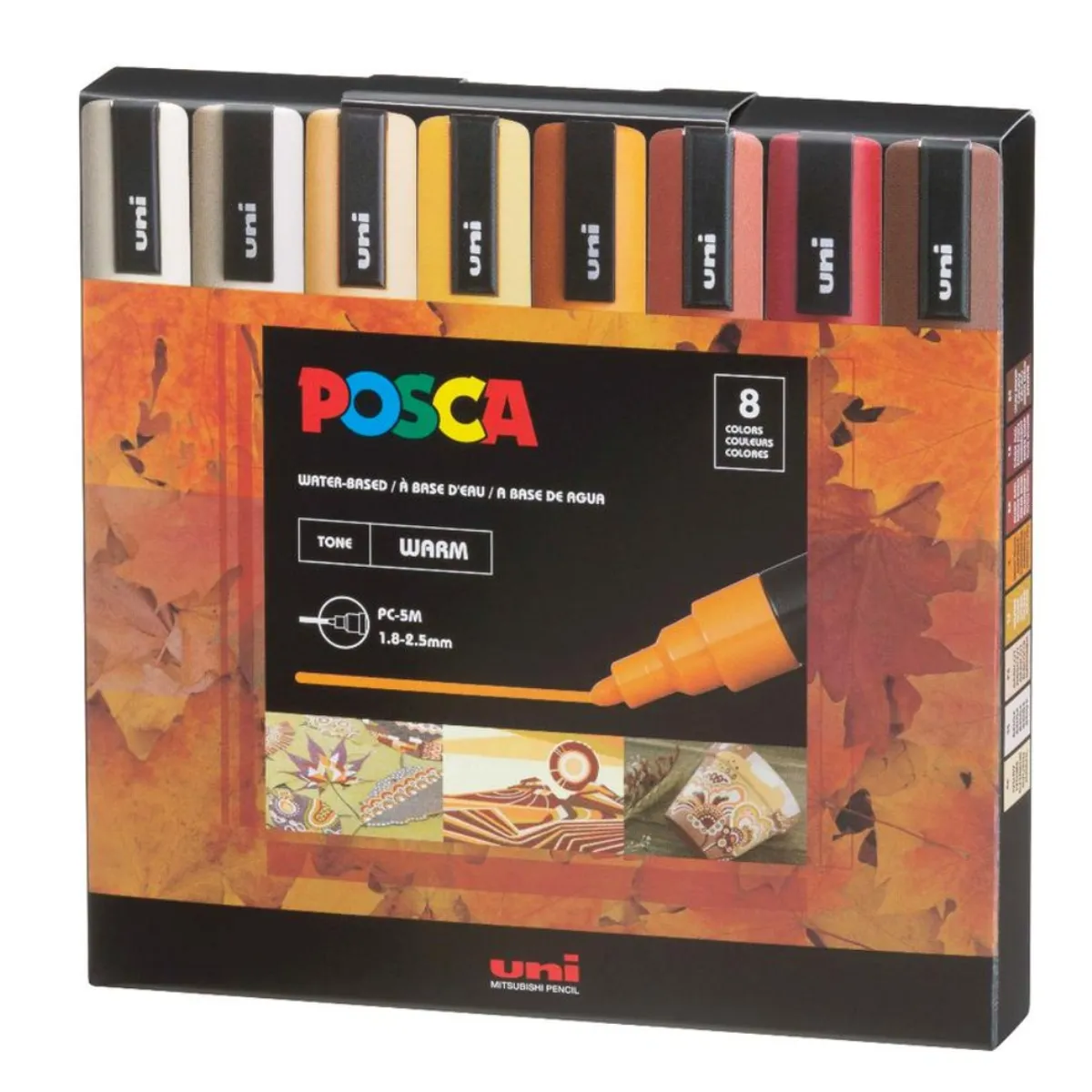 POSCA - Set Marcadores Punta 5m x 8 Warm