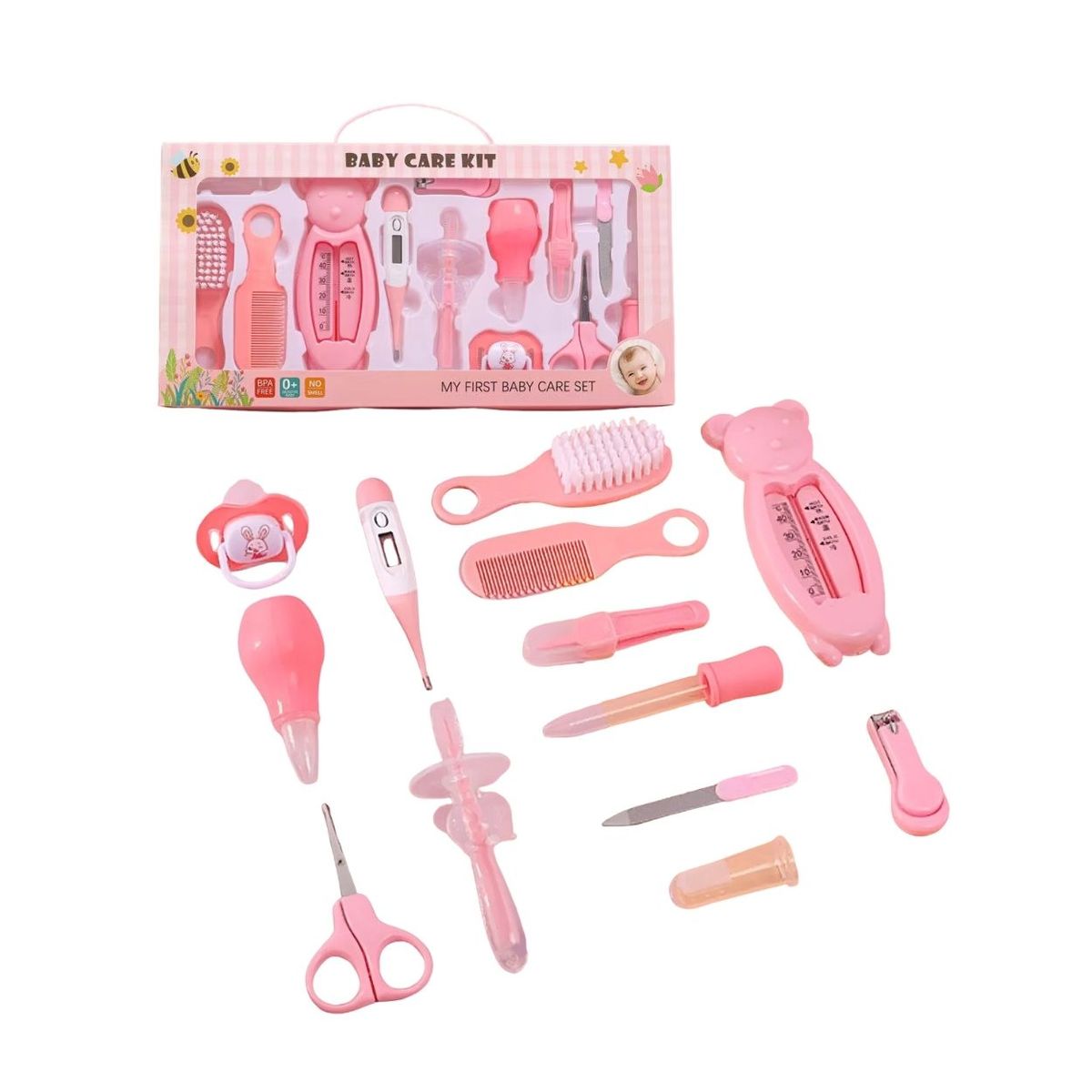 GENERICO - Kit Completo de Cuidado Personal para Bebé Niña - 13 Pzs