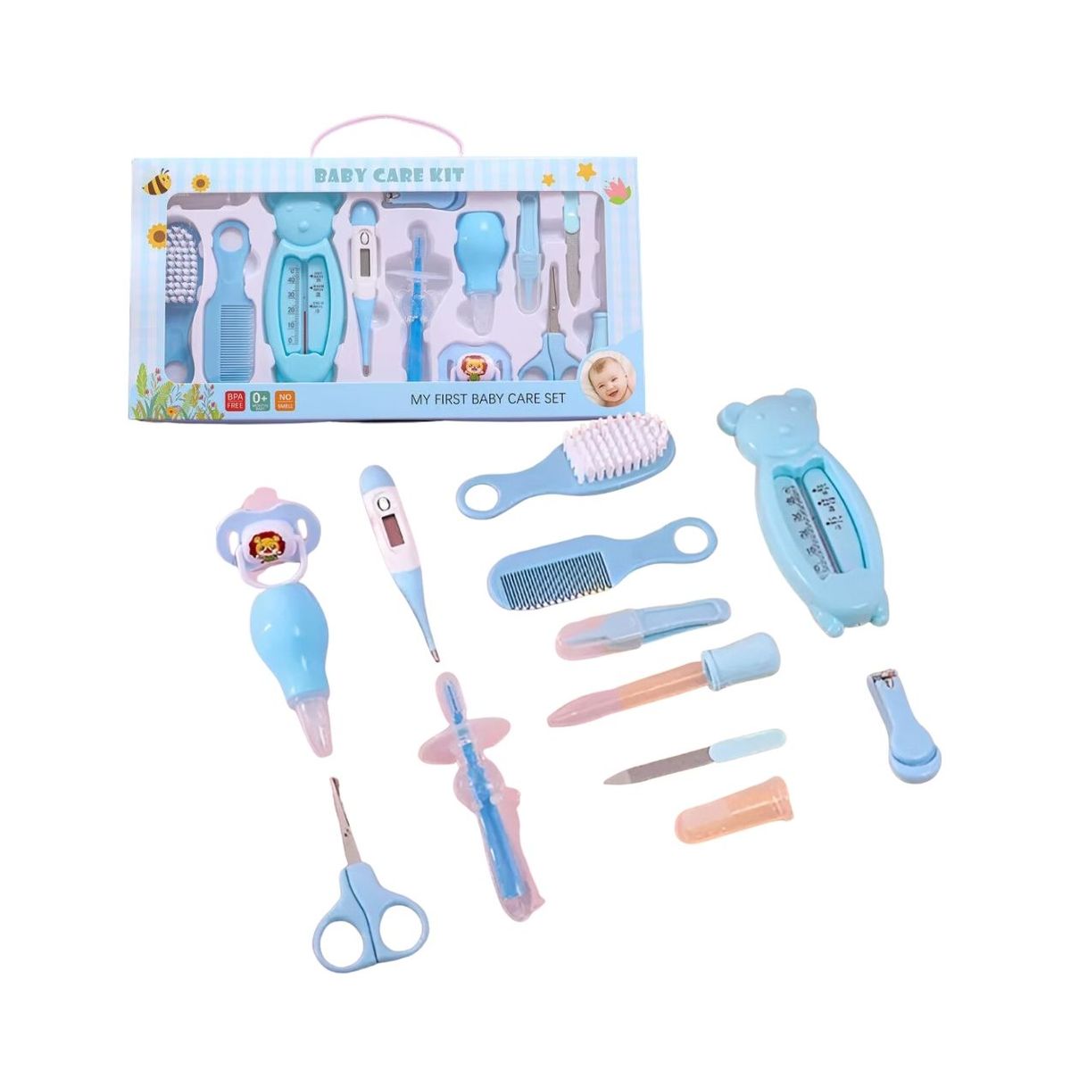 GENERICO - Kit Completo de Cuidado Personal para Bebé Niño - 13 Pzs