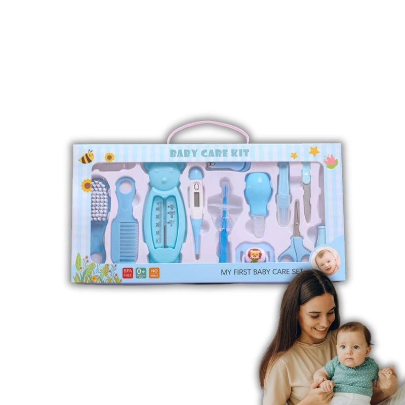 GENERICO - Kit de Cuidado Personal Celeste para Bebé 13 Pcs