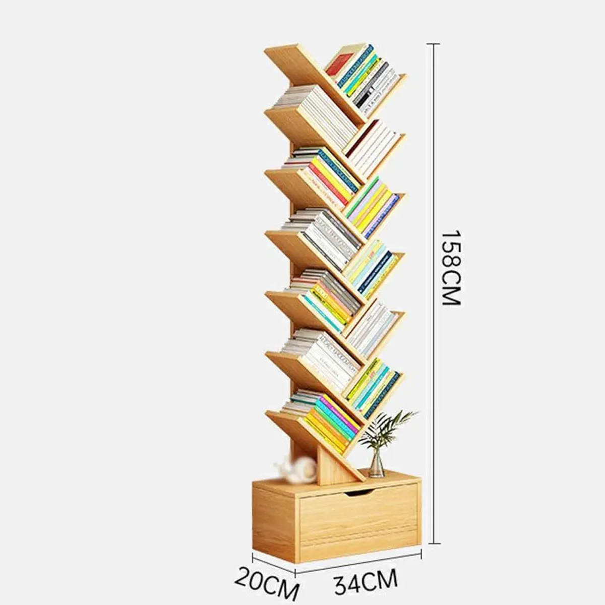 ANYHOGAR - El almacenamiento vertical estantería ahorra espacio 158 cm