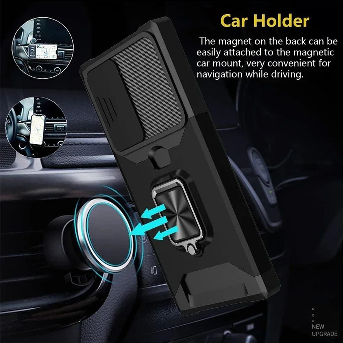OEM - Carcasa Samsung S25 Plus Tarjetero Anillo Holder