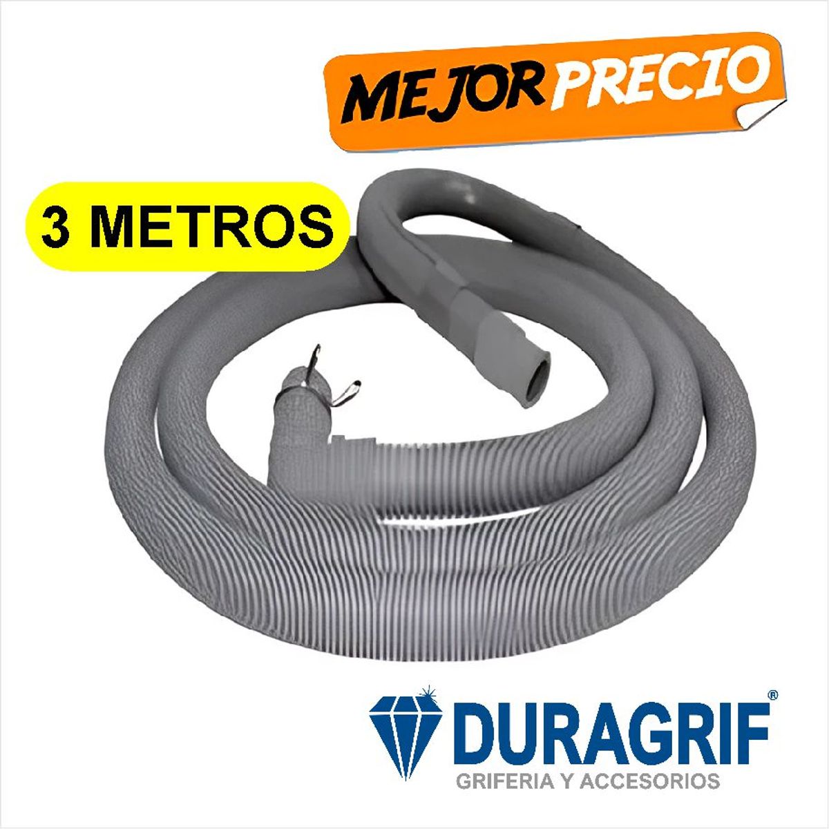 DURAGRIF - MANGUERA DE DESAGUE PARA LAVADORA 3 METROS