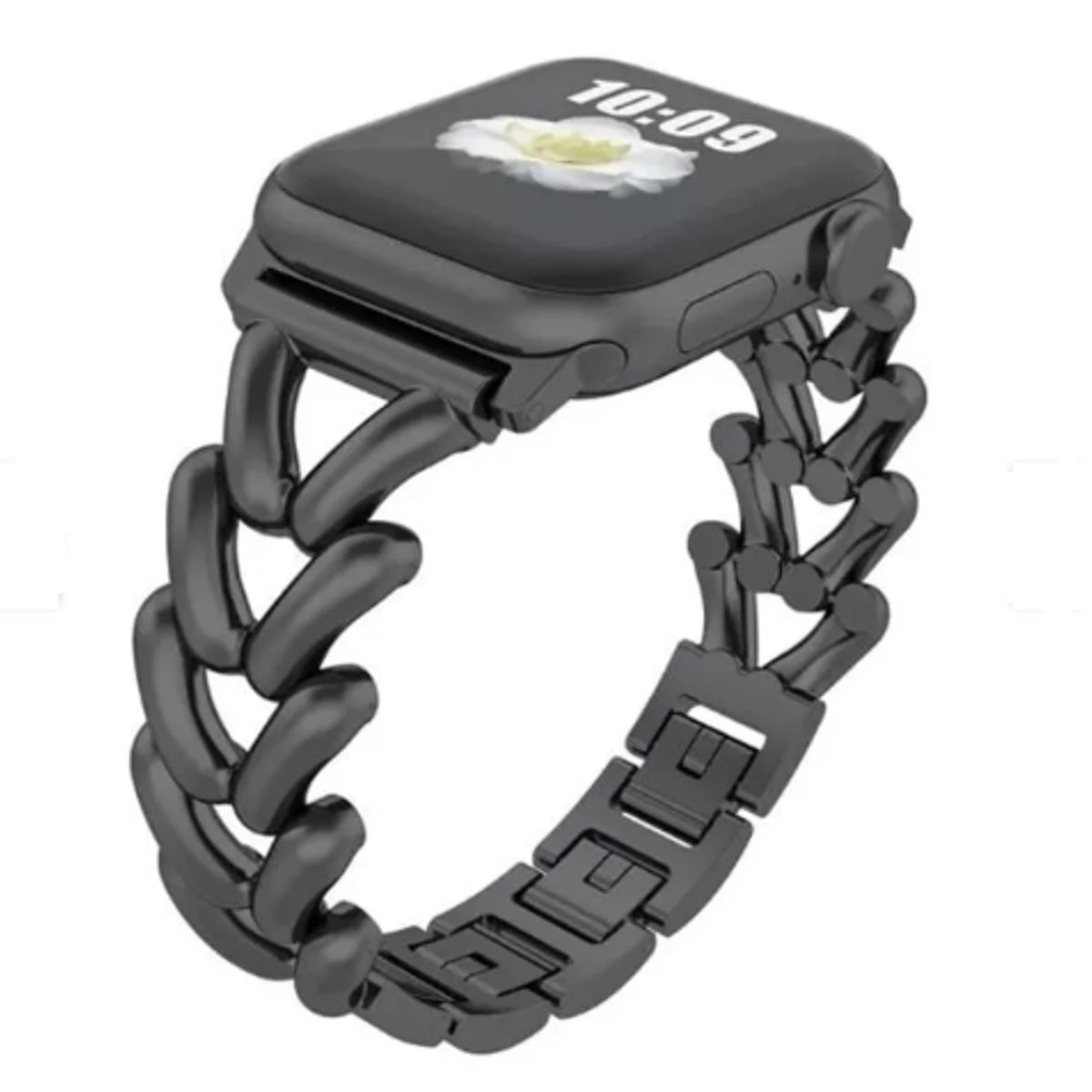 GENERICO - Correa Acero Trenzada para Apple Watch 49mm - Negro