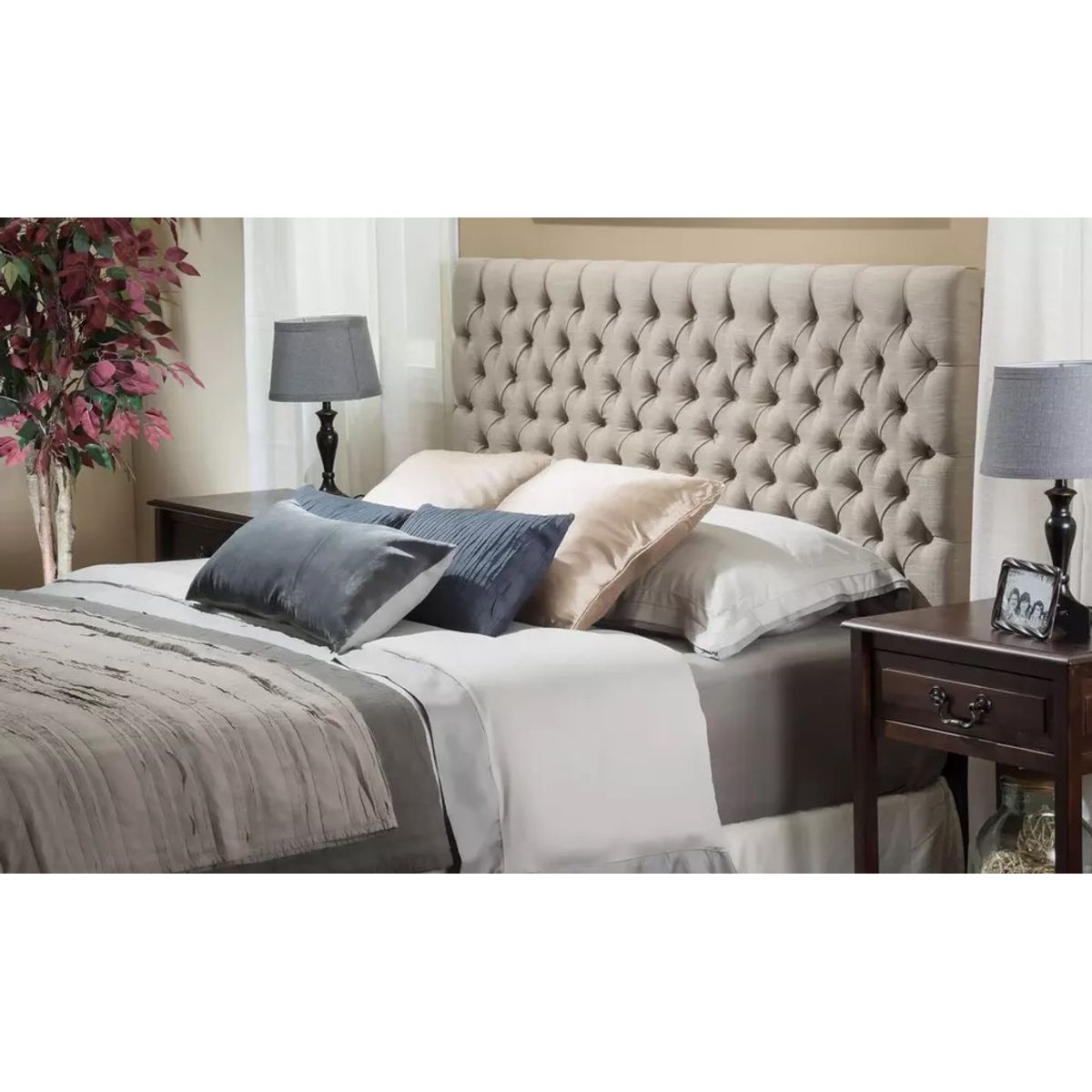 GENERICO - Cabecera Box Weymi 2 Plazas Capitoné Beige