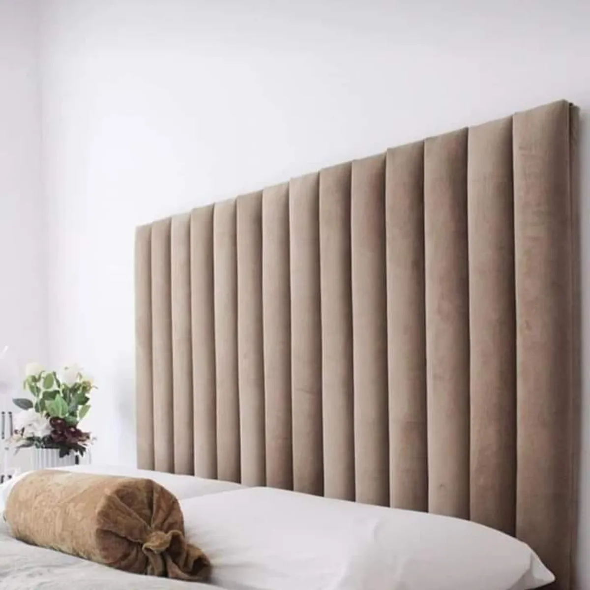 GENERICO - Cabecera Box Slotted Panel Queen - Beige Oscuro