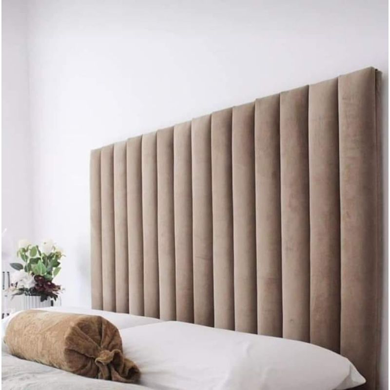 GENERICO - Cabecera Box Slotted Panel Queen - Beige Oscuro