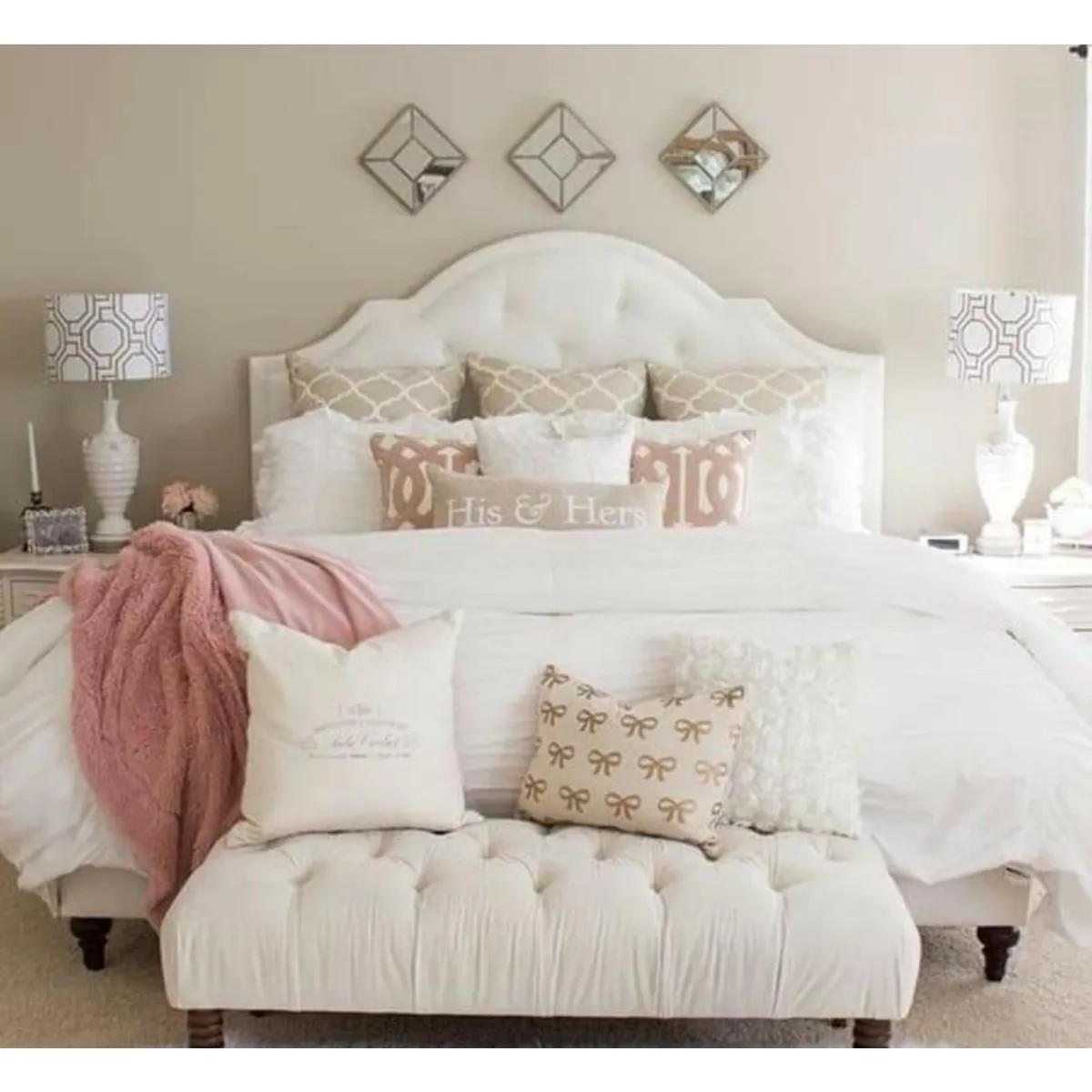 GENERICO - Cabecera Box Weymi 1.5 Plazas Capitoné - Blanco