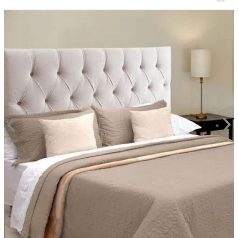 GENERICO - Cabecera Box Weymi 2 Plazas Capitoné  Beige
