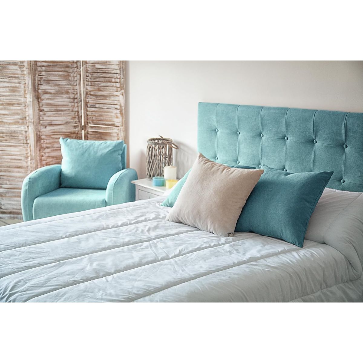 GENERICO - Cabecera Box Weymi 2 Plazas Lineal - Turquesa