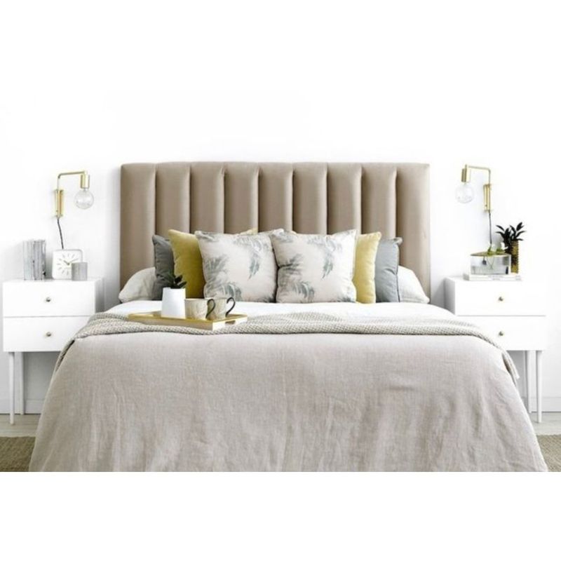 GENERICO - Cabecera Box Weymi 2 Plazas Panel - Beige Oscuro