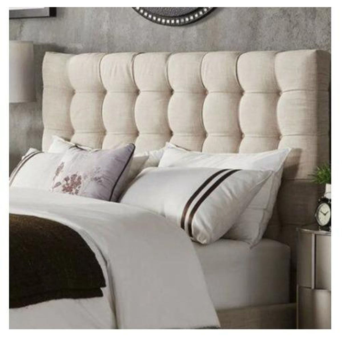 GENERICO - Cabecera Box Weymi Lineal King  Beige Hueso