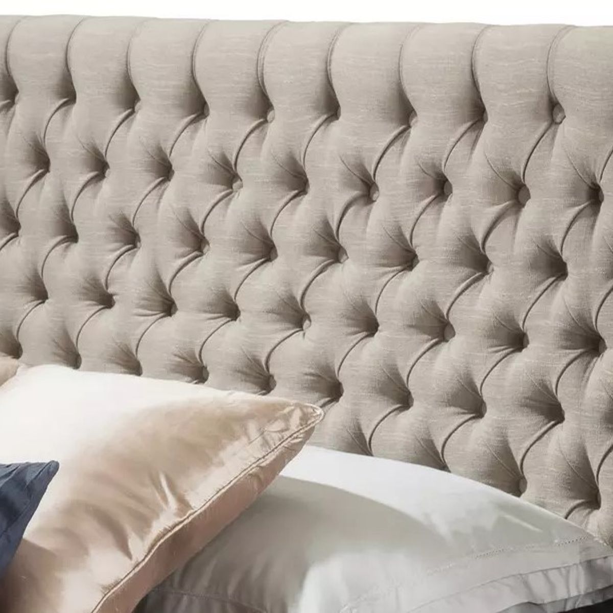 GENERICO - Cabecera Box Weymi Queen Capitoné - Beige