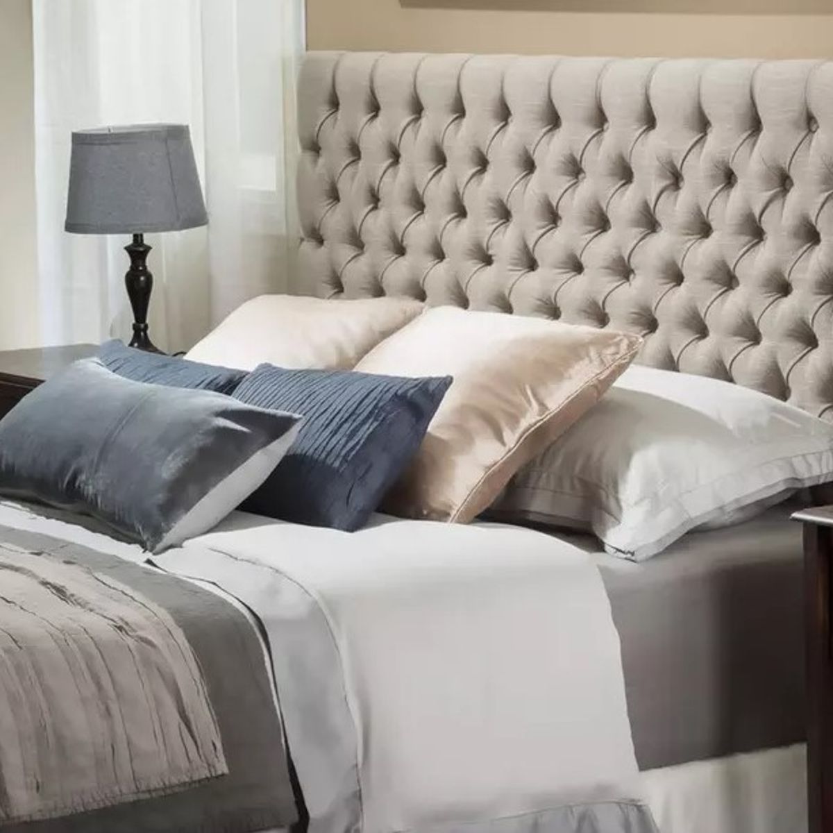 GENERICO - Cabecera Box Weymi Queen Capitoné - Beige