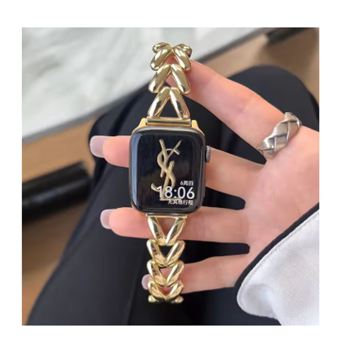 GENERICO - Correa Acero Trenzada para Apple Watch 42mm - DORADO