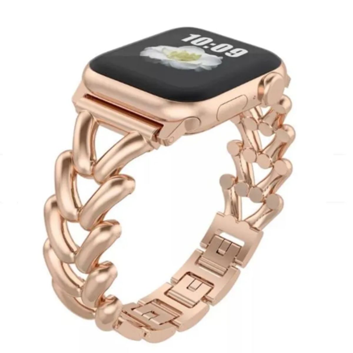 GENERICO - Correa Acero Trenzada para Apple Watch 44mm - ROSA GOLD