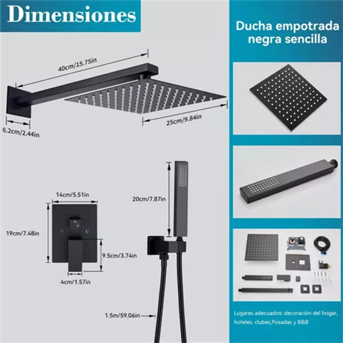 ANYHOGAR - Baños De Manguera Ducha Flexible Ducha Llave De Ducha