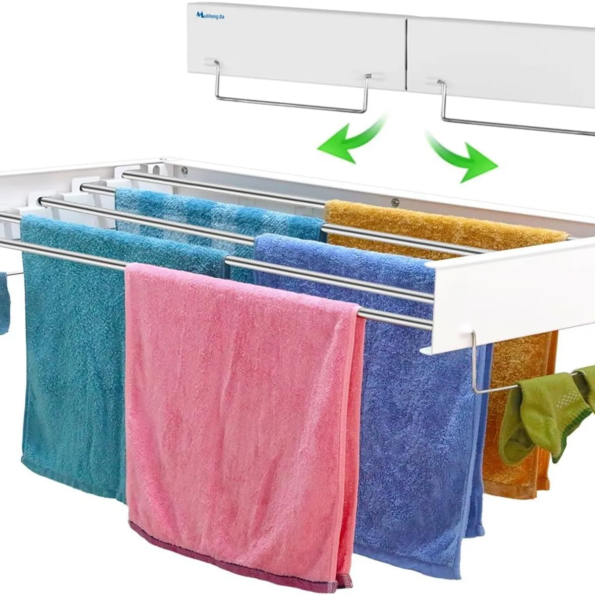 Tendedero de ropa plegable retráctil de pared, marca ANYHOGAR - Foto Principal