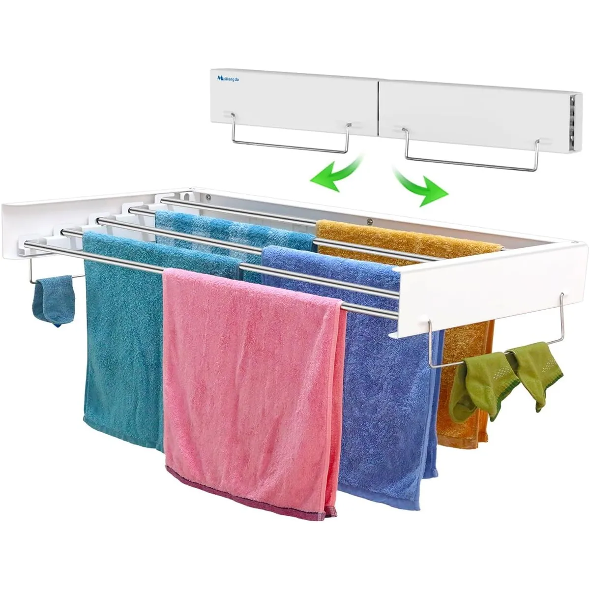 Tendedero de ropa plegable retráctil de pared, marca ANYHOGAR - Foto Principal
