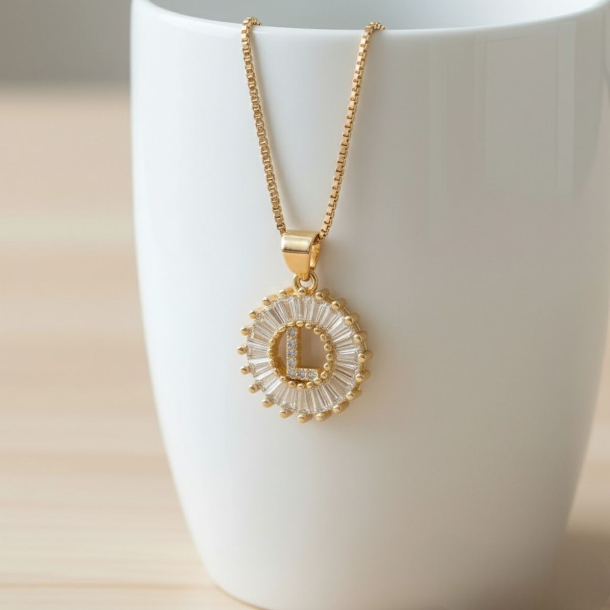 LUCYANA JOYAS Y ACCESORIOS - Collar para Mujer Inicial Nombre Letra L Dorado - Joyas Lucyana