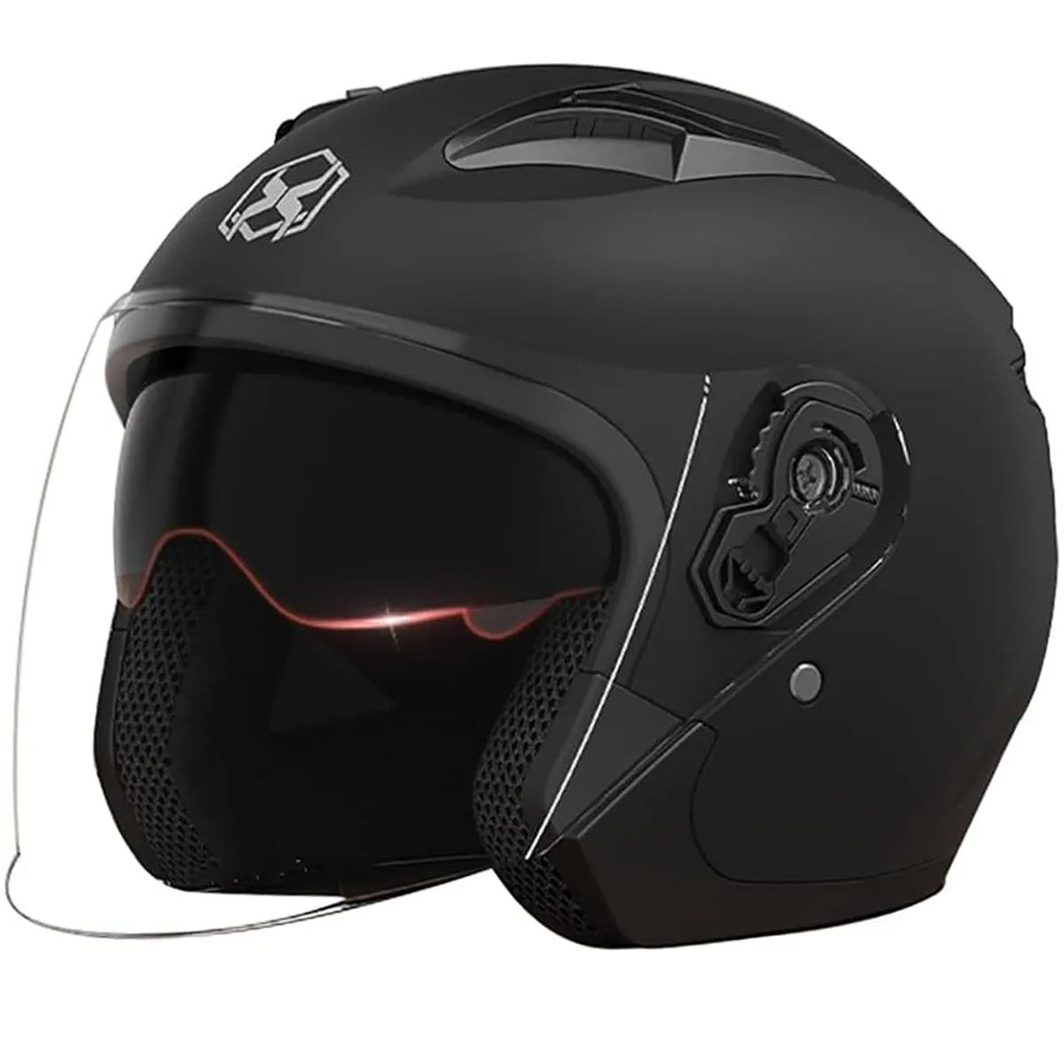 UNIVERSAL - CASCO REVOX MOTO CERTIFICADO DOBLE VISOR MATE abierto