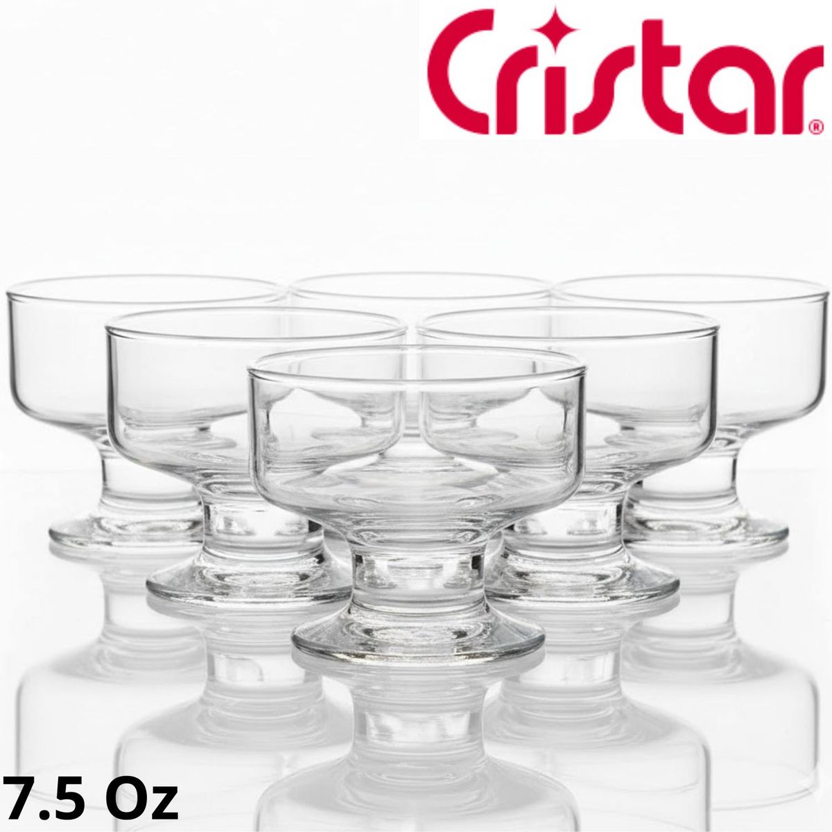 CRISTAR - Set de 6 Copas Lex.Helado 7.5 Oz Cristar