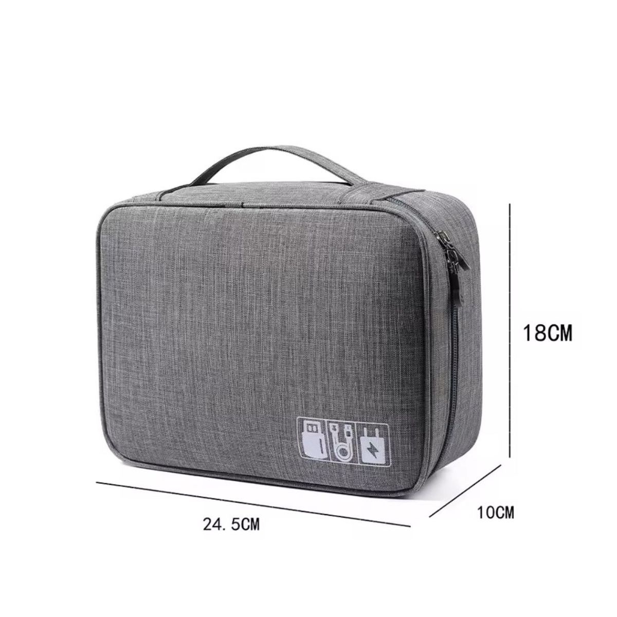 GENERICO - Estuche Organizador Porta Cable-Cargador-Auricular Grande-Gris