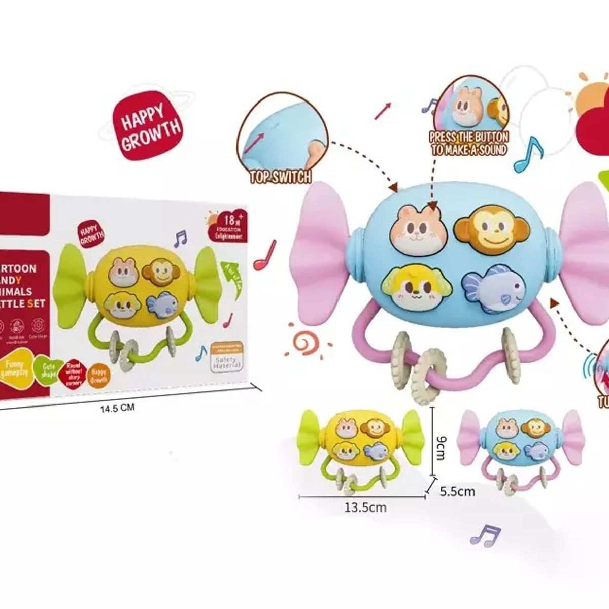 GENERICO - Sonaja Musical Candy Baby - Amarillo