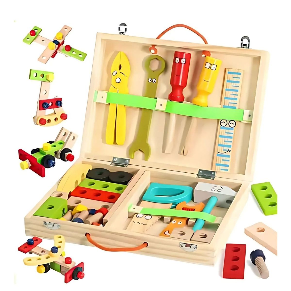 GENERICO - Maletín Herramientas Montessori de Madera para Niños