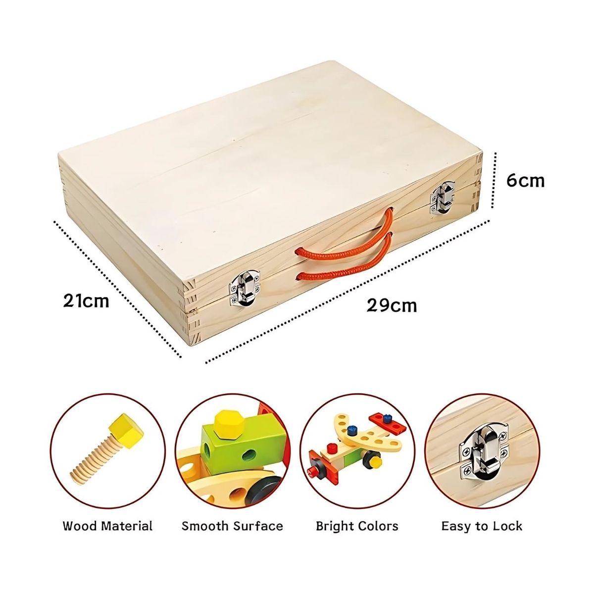 GENERICO - Maletín Herramientas Montessori de Madera para Niños