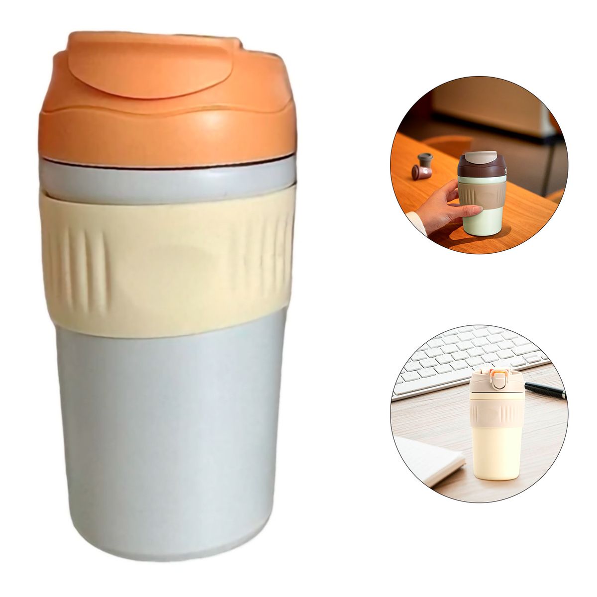 GENERICO - Vaso o taza termica Caliente/Frio de Acero inoxidable  450 ML - NARANJA