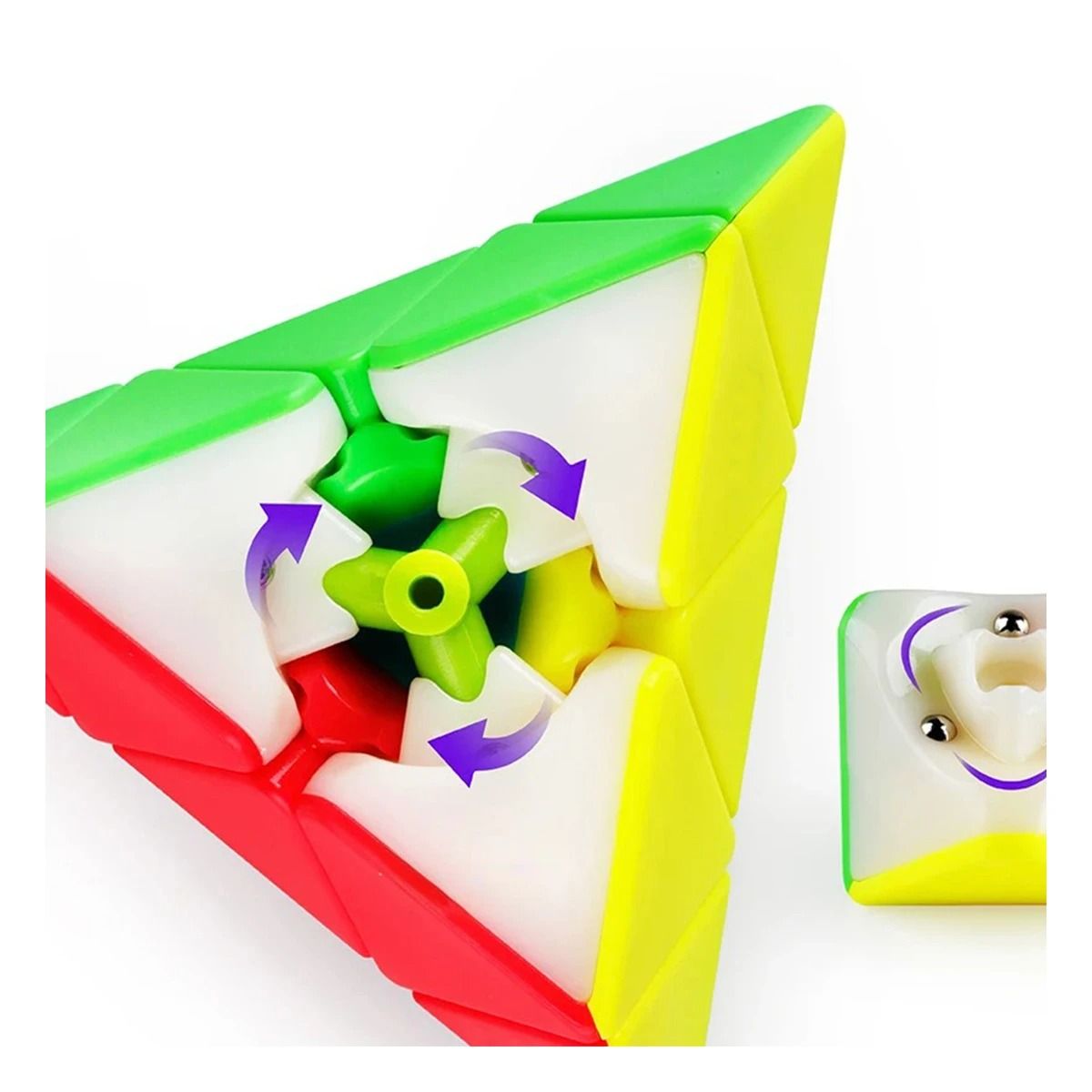 RYBIU IMPORT - Pack6 Cubo de Piramide de 3x3 Colorido Y+Ligas de Regalo